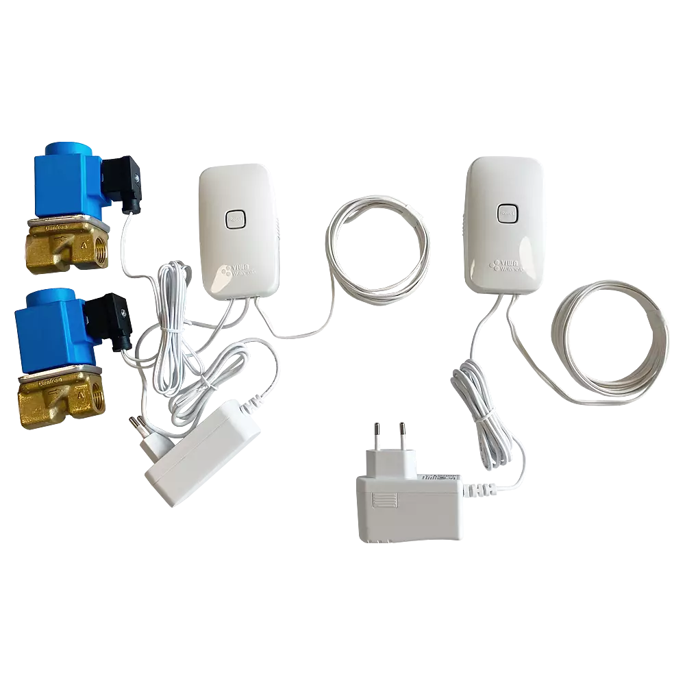Wireless leakage switch, two valves 1/2"