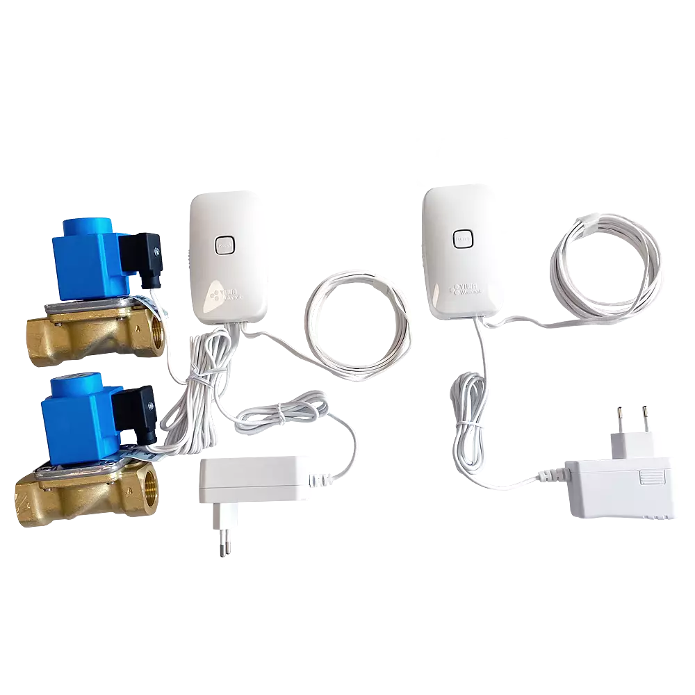 Wireless leakage switch, two valves 3/4"