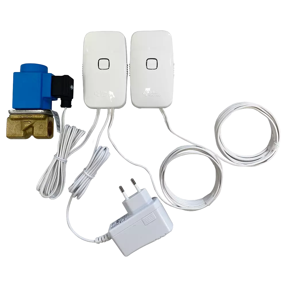 Wireless leakage switch, one valve 1/2", battery-operated sensor