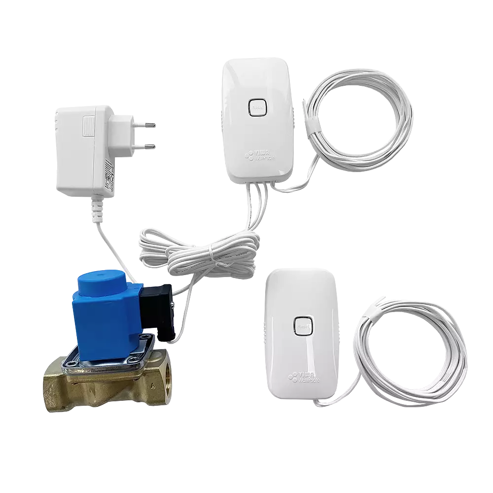Wireless leakage switch, one valve 3/4", battery-operated sensor